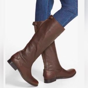 Frye boots Melissa tall button back cognac brown leather size 7B